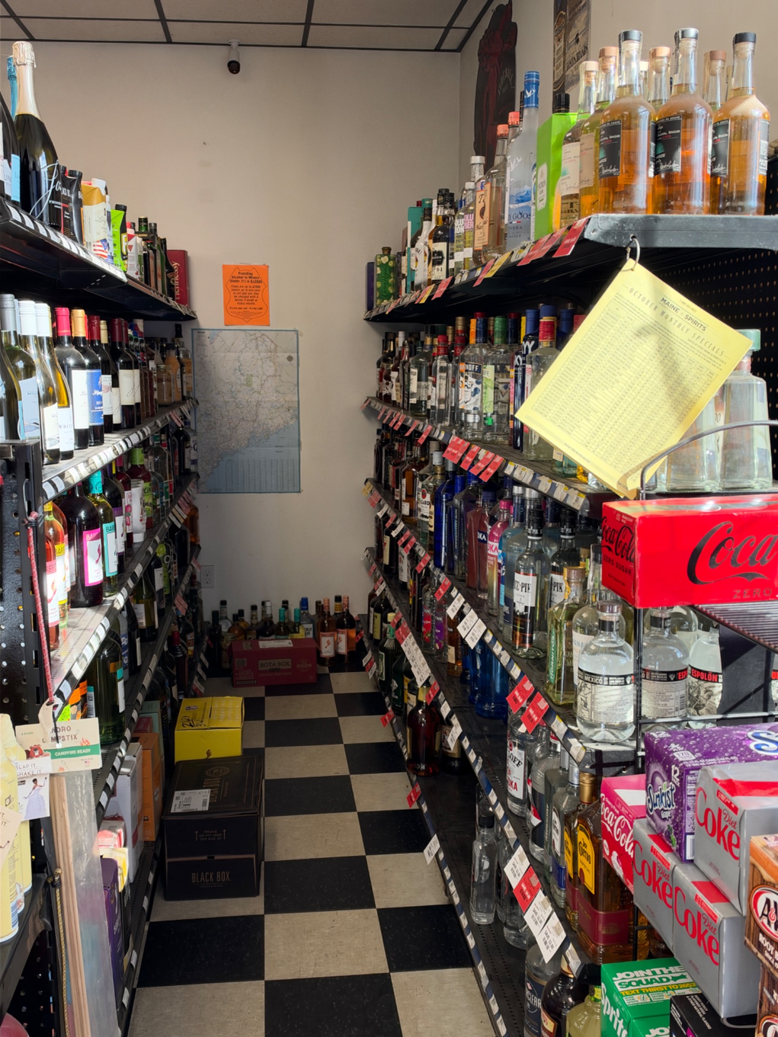 Beer and liquor selection at Kennebec Market